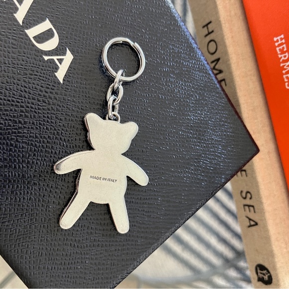 💫SALE💫 PRADA Teddy Bear Key Chain or Bag Charm. Silver Hardware. EUC. - Picture 3 of 8